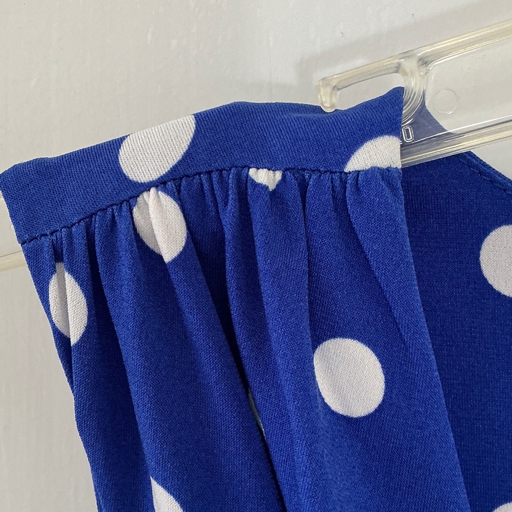 New! Beautiful royal blue faux polka dot wrap dress, Jessica Howard, size 10p - Picture 4 of 13